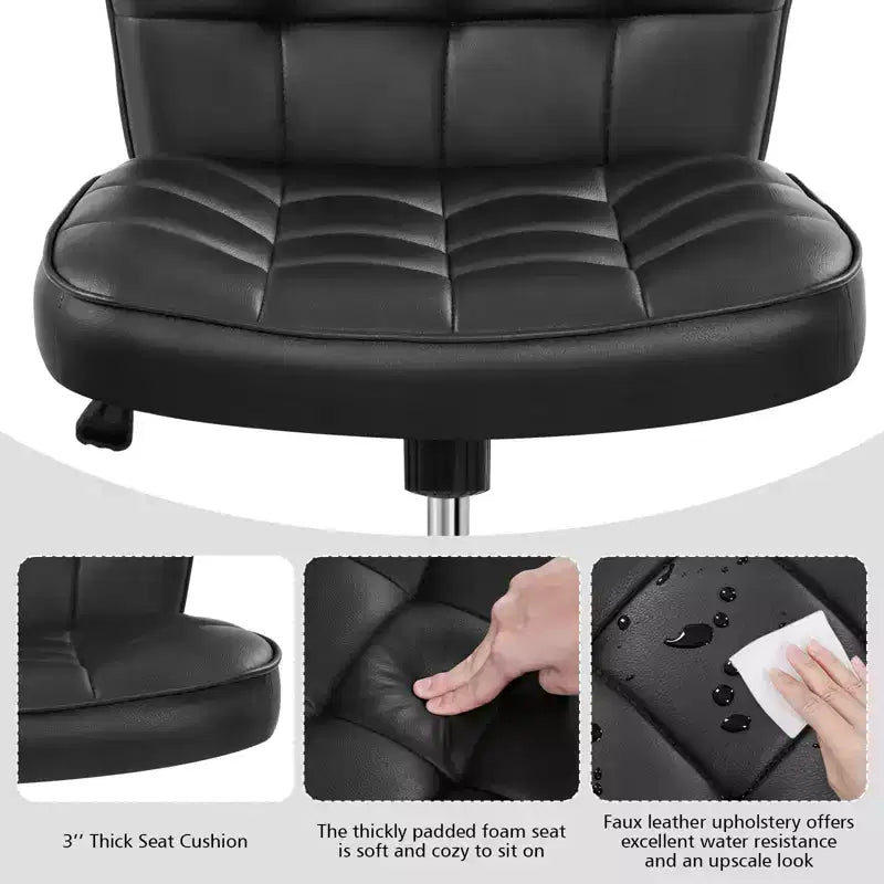 Yaheetech Chaise de bureau moderne sans accoudoirs à dossier mi-hauteur