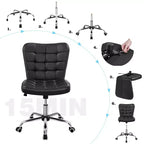 Yaheetech Chaise de bureau moderne sans accoudoirs à dossier mi-hauteur