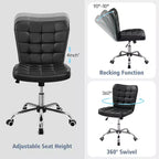Yaheetech Chaise de bureau moderne sans accoudoirs à dossier mi-hauteur