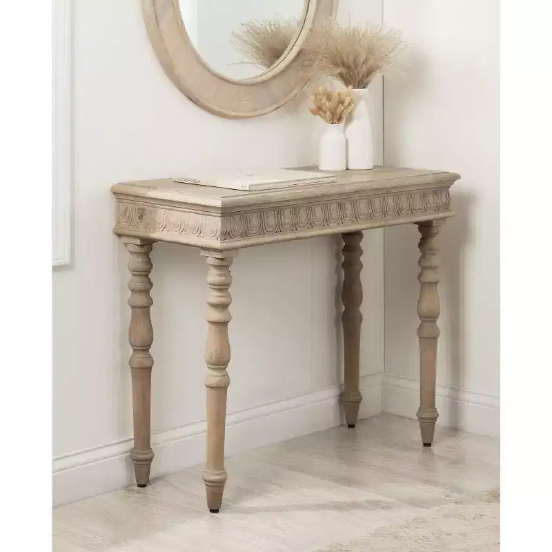Table console rectangulaire en bois Patresa de Kate et Laurel, 36x14x30, Marron