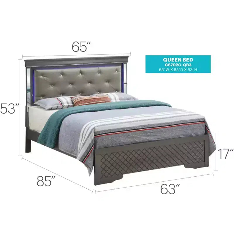 Lits panneaux Passion Furniture Verona et Queen