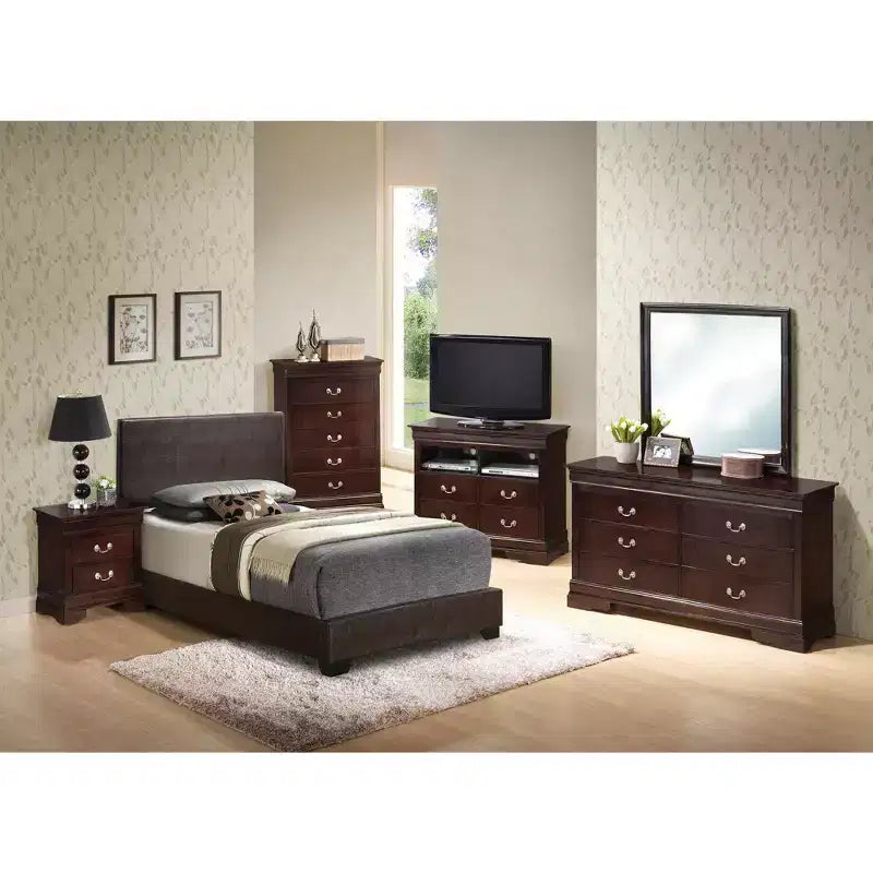 Lit jumeau capitonné Aaron de Passion Furniture