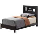 Lit plateforme double Burlington avec étagère de rangement de Passion Furniture