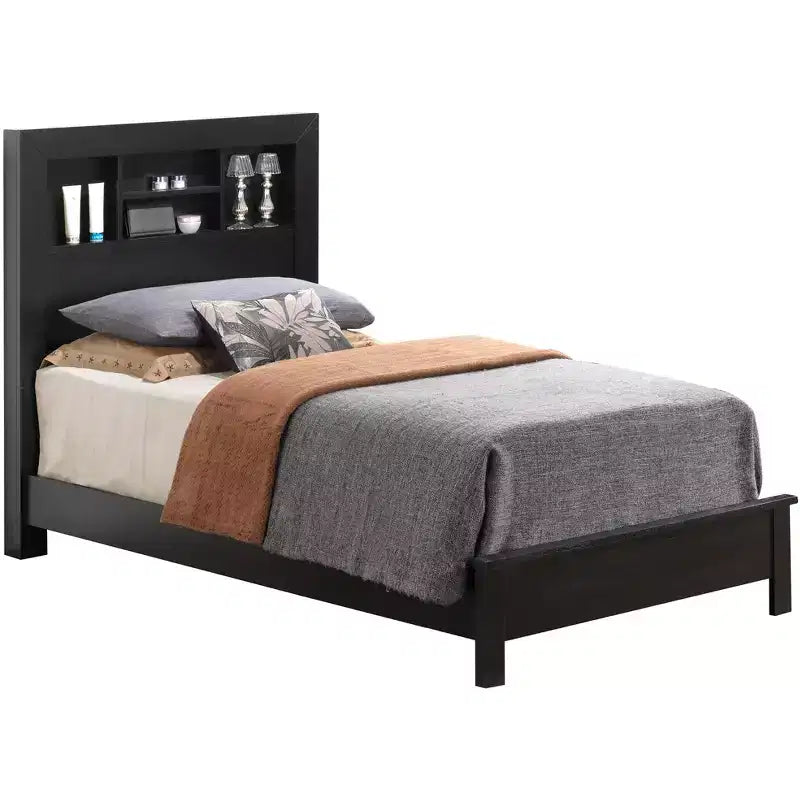 Passion Furniture Burlington Twin Platform Bed with Storage Shelf