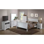 Lit traîneau King Louis Philippe Passion Furniture en bois avec haut pied de lit