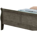 Lit traîneau King Louis Philippe Passion Furniture en bois avec haut pied de lit