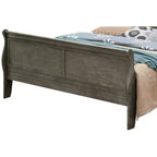 Lit traîneau King Louis Philippe Passion Furniture en bois avec haut pied de lit
