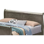 Lit traîneau King Louis Philippe Passion Furniture en bois avec haut pied de lit