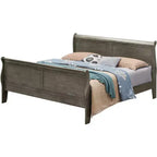 Lit traîneau King Louis Philippe Passion Furniture en bois avec haut pied de lit