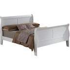Lit traîneau King Louis Philippe Passion Furniture en bois avec haut pied de lit