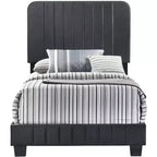 Lit double capitonné Lodi Velvet UpholsteChannel par Passion Furniture