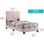 Lit double capitonné Lodi Velvet UpholsteChannel par Passion Furniture