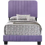 Lit double capitonné Lodi Velvet UpholsteChannel par Passion Furniture