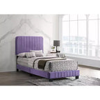 Lit double capitonné Lodi Velvet UpholsteChannel par Passion Furniture