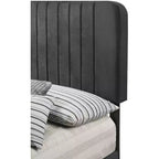 Lit double capitonné Lodi Velvet UpholsteChannel par Passion Furniture
