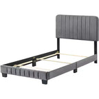 Lit double capitonné Lodi Velvet UpholsteChannel par Passion Furniture