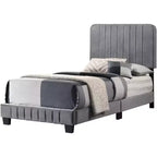 Lit double capitonné Lodi Velvet UpholsteChannel par Passion Furniture