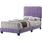 Lit double capitonné Lodi Velvet UpholsteChannel par Passion Furniture