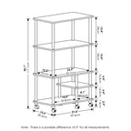 Meuble de rangement pour four à micro-ondes Furinno à 4 niveaux, pin ambre