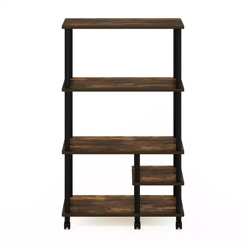 Meuble de rangement pour four à micro-ondes Furinno à 4 niveaux, pin ambre