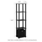 Furinno Étagère de rangement à 5 niveaux, bibliothèque multifonctionnelle avec tiroir, noir