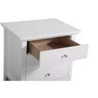 Table de chevet blanche à 3 tiroirs Hammond Passion Furniture (26 po H x 24 po L x 18 po P)