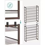 Étagère à Chaussures Haute 12 Niveaux en Métal, Organisateur de Rangement pour Chaussures
