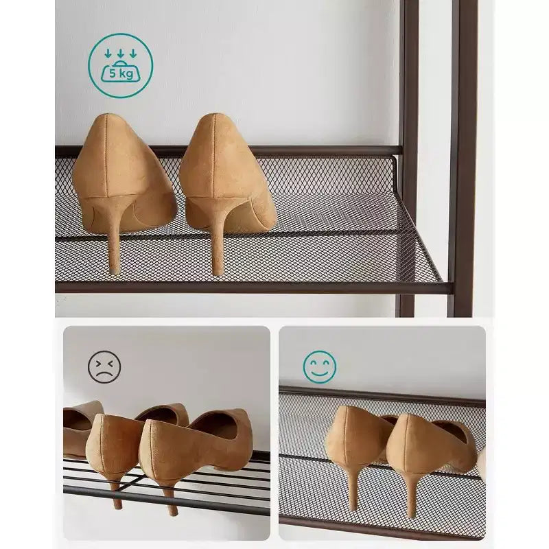 Étagère à Chaussures Haute 12 Niveaux en Métal, Organisateur de Rangement pour Chaussures