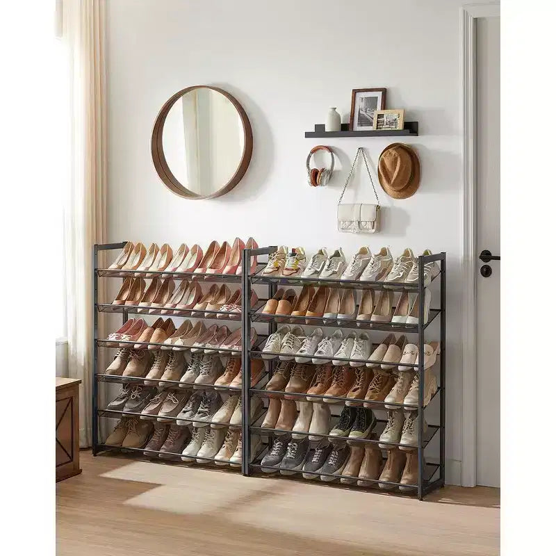 Étagère à Chaussures Haute 12 Niveaux en Métal, Organisateur de Rangement pour Chaussures