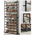 Étagère à Chaussures Haute 12 Niveaux en Métal, Organisateur de Rangement pour Chaussures