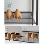 Étagère à Chaussures Haute 12 Niveaux en Métal, Organisateur de Rangement pour Chaussures