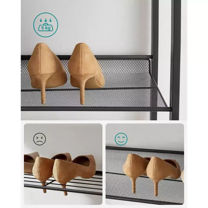 Étagère à Chaussures Haute 12 Niveaux en Métal, Organisateur de Rangement pour Chaussures