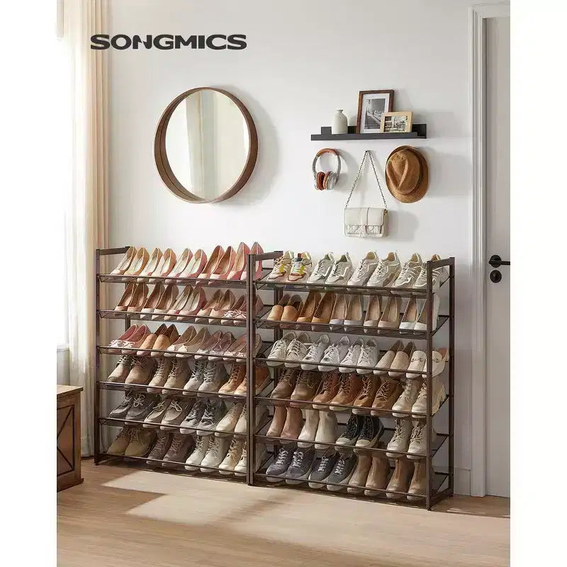 Étagère à Chaussures Haute 12 Niveaux en Métal, Organisateur de Rangement pour Chaussures