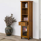 Meuble colonne de salle de bain Teamson Home Avery avec portes vitrées, tiroir et étagères