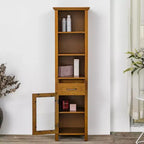Meuble colonne de salle de bain Teamson Home Avery avec portes vitrées, tiroir et étagères