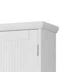 Teamson Home Newport Meuble de rangement mural avec 2 portes, étagère réglable et poignées en nickel brossé, blanc