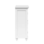 Meuble de Rangement au Sol Teamson Home Versailles Blanc, Organisateur Autonome à 2 Portes avec Étagères Réglables