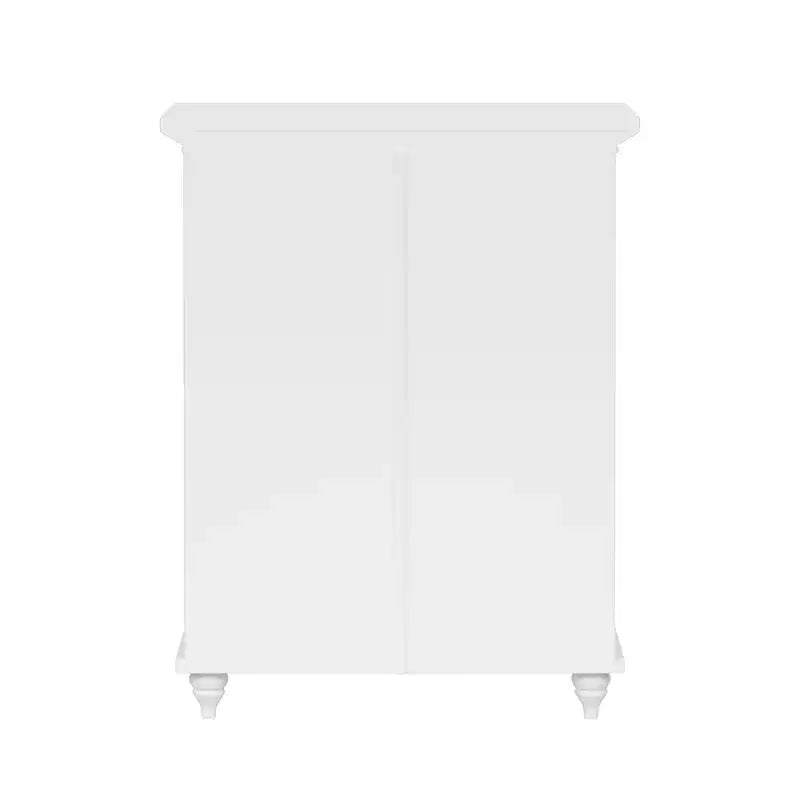 Meuble de Rangement au Sol Teamson Home Versailles Blanc, Organisateur Autonome à 2 Portes avec Étagères Réglables