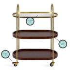 Desserte de bar ovale en bois Kate and Laurel Maxfield, 26x13x36, Noyer brun et Or