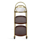 Desserte de bar ovale en bois Kate and Laurel Maxfield, 26x13x36, Noyer brun et Or