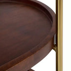 Desserte de bar ovale en bois Kate and Laurel Maxfield, 26x13x36, Noyer brun et Or