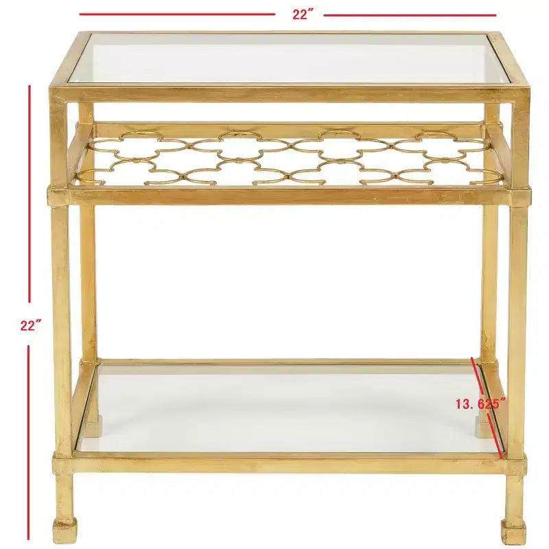 Table d'appoint en verre Hanzel Gold Leaf - AMH8312 - Safavieh Couture