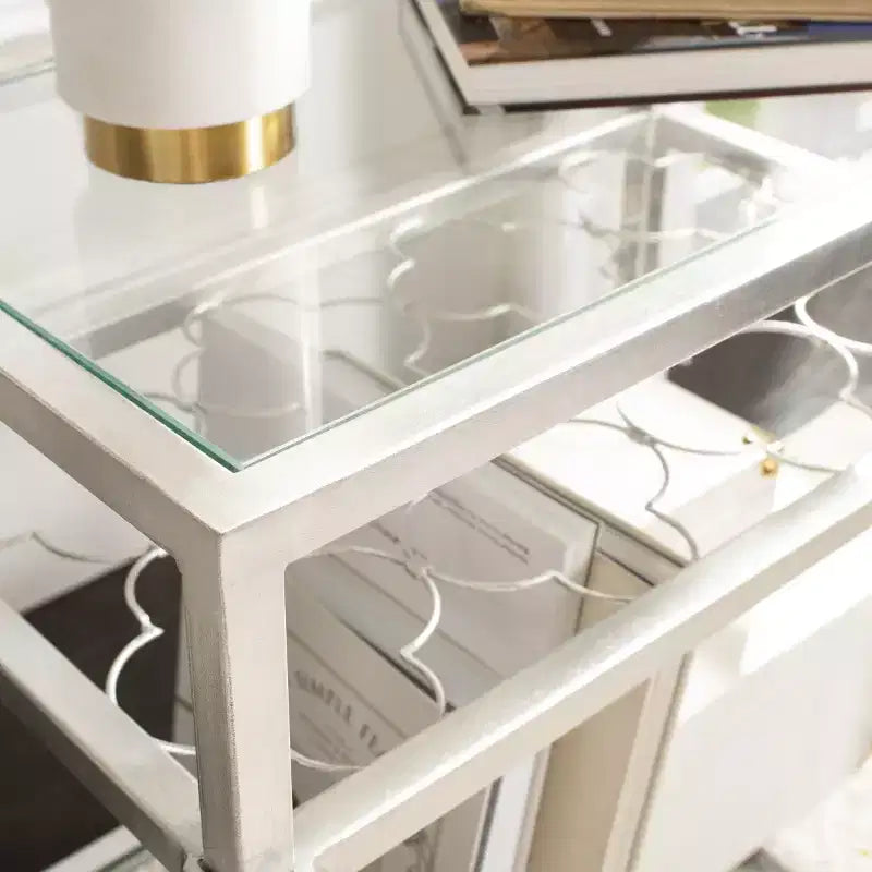 Table d'appoint en verre Hanzel Gold Leaf - AMH8312 - Safavieh Couture