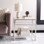 Table d'appoint en verre Hanzel Gold Leaf - AMH8312 - Safavieh Couture
