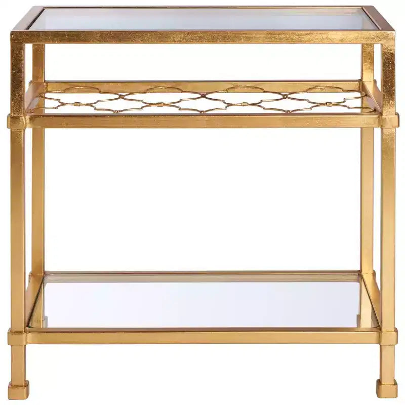 Table d'appoint en verre Hanzel Gold Leaf - AMH8312 - Safavieh Couture
