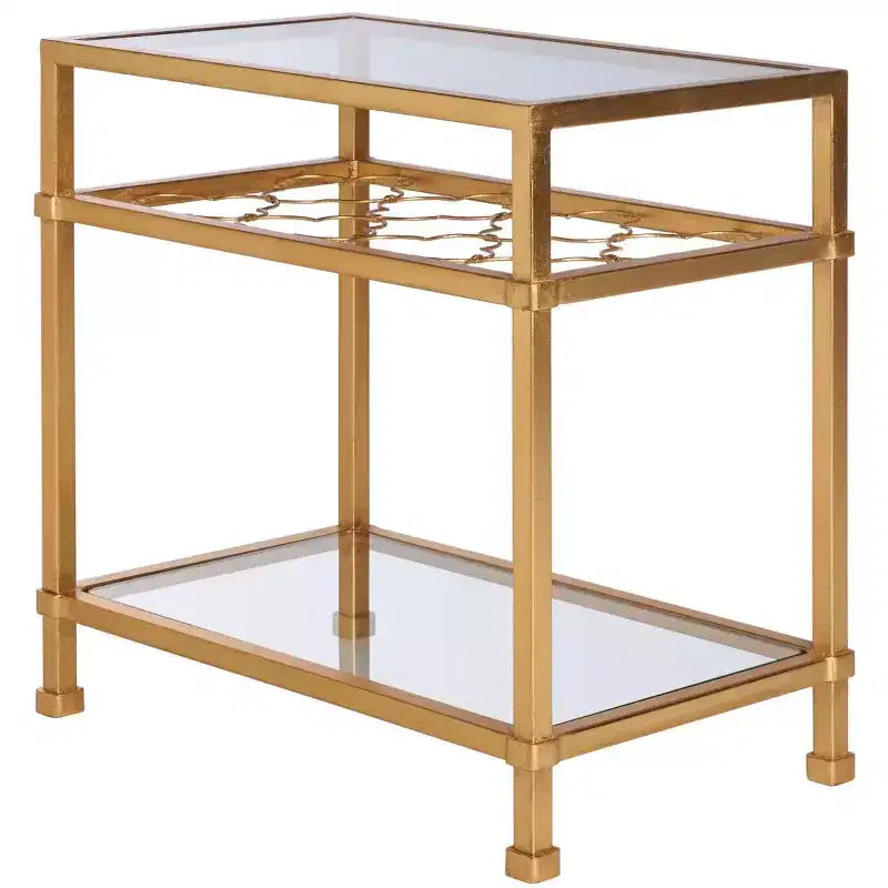 Table d'appoint en verre Hanzel Gold Leaf - AMH8312 - Safavieh Couture