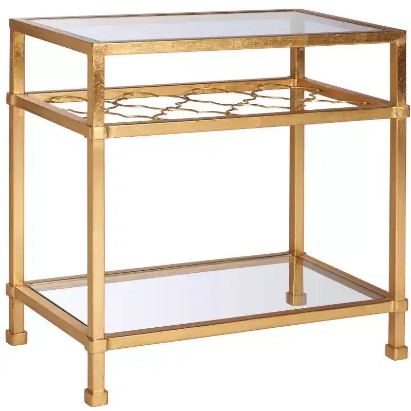 Table d'appoint en verre Hanzel Gold Leaf - AMH8312 - Safavieh Couture