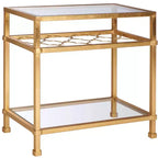 Table d'appoint en verre Hanzel Gold Leaf - AMH8312 - Safavieh Couture