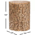 Tabouret rond Canyon - FOX1000 - Chêne moyen - Safavieh Couture