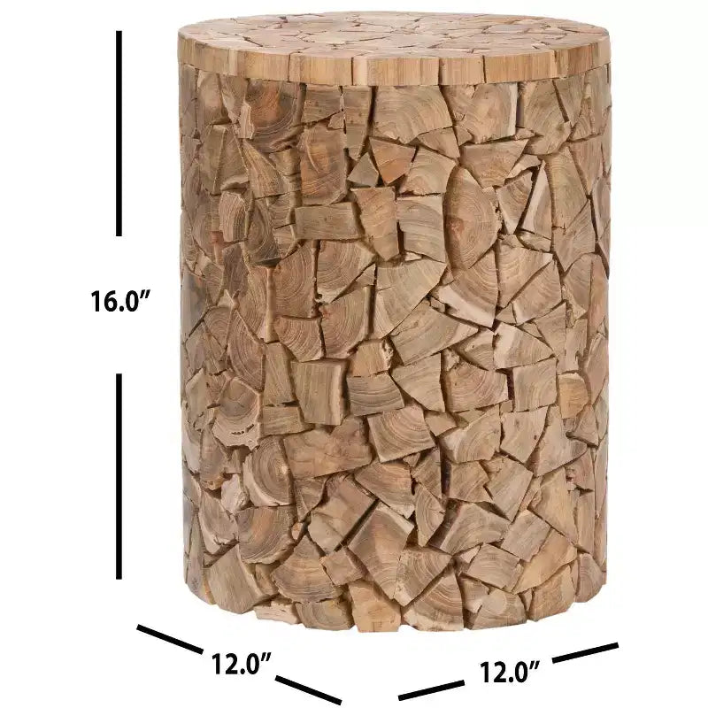 Tabouret rond Canyon - FOX1000 - Chêne moyen - Safavieh Couture